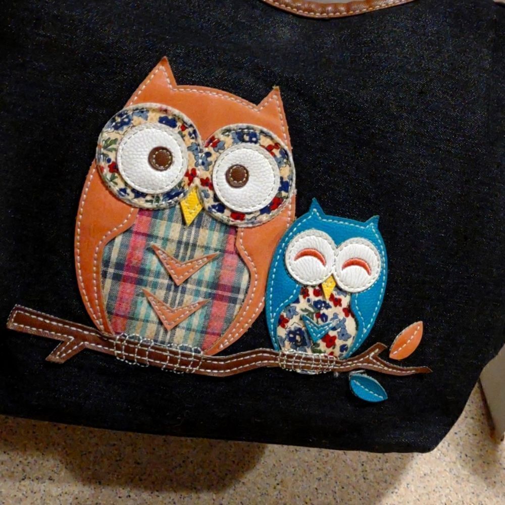 Owl Denim Purse.   P2